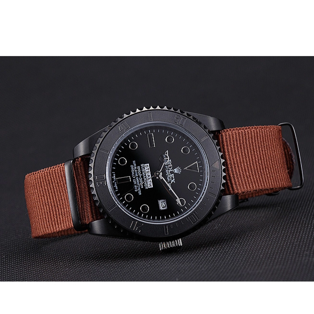 Aaa fake watches 621997 Stealth Rolex Submariner Brown 0816